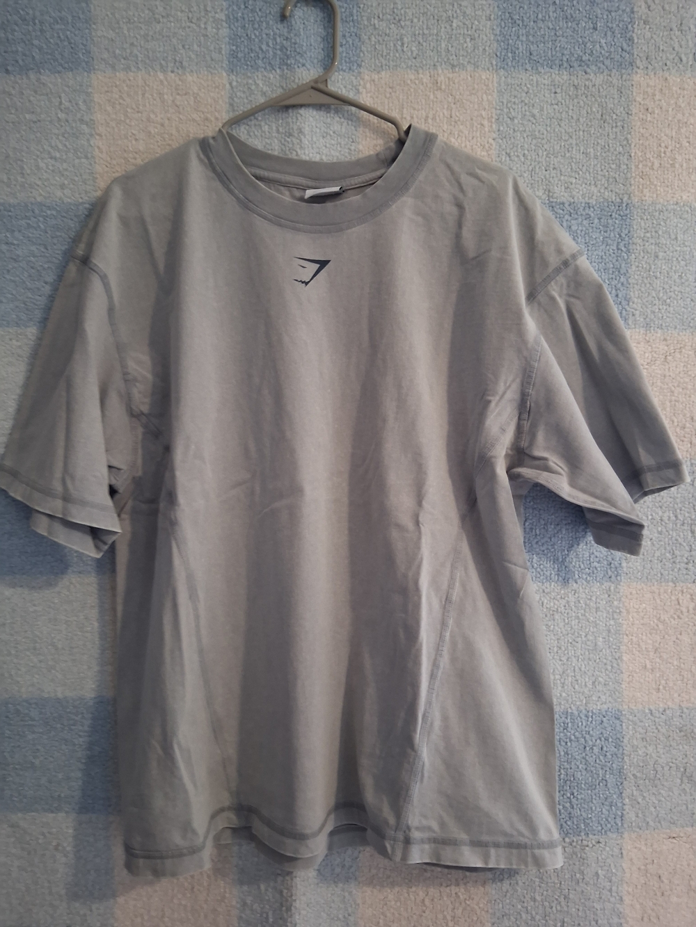 Gymshark Oversized Light Gray Short Sleeve Tee Mens Medium(pre Owned)